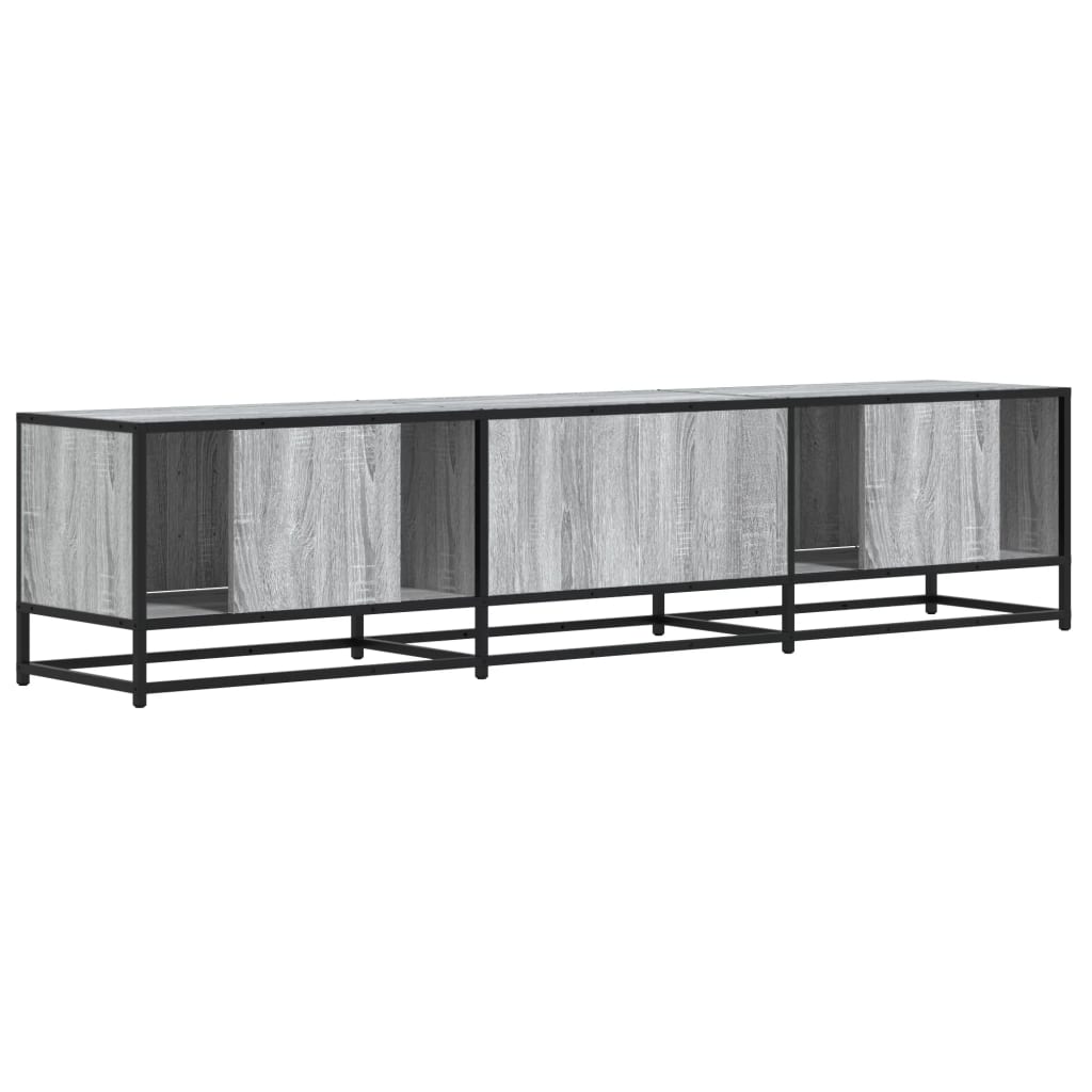 Industrial Wooden 70 Inch TV Tele Stand Unit Cabinet With 4 Doors & Open Storage