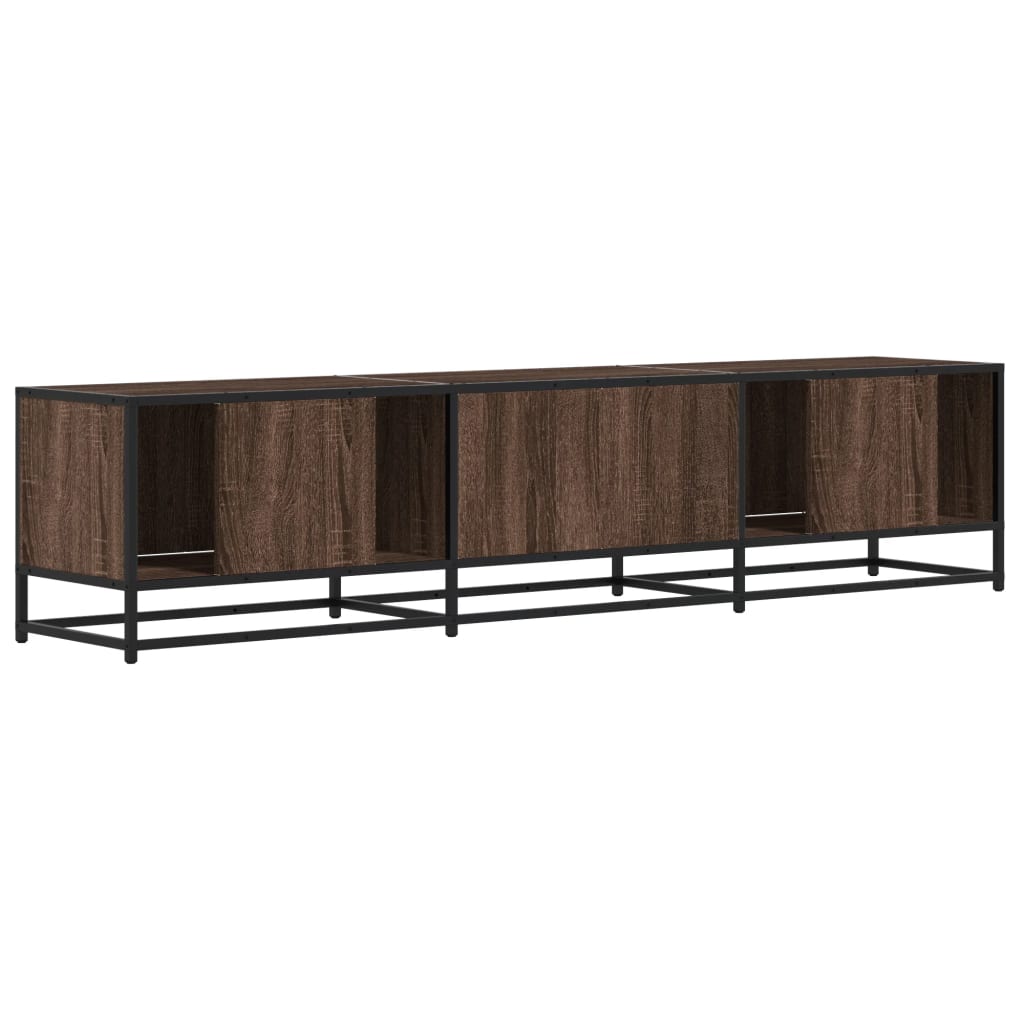 Industrial Wooden 70 Inch TV Tele Stand Unit Cabinet With 4 Doors & Open Storage