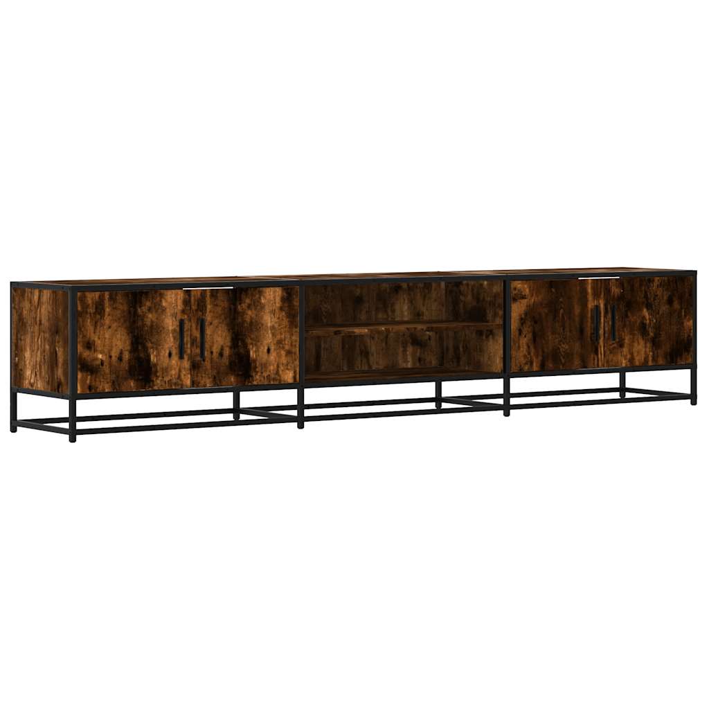 TV Cabinet Smoked Oak 210x35x41 cm Engineered Wood
