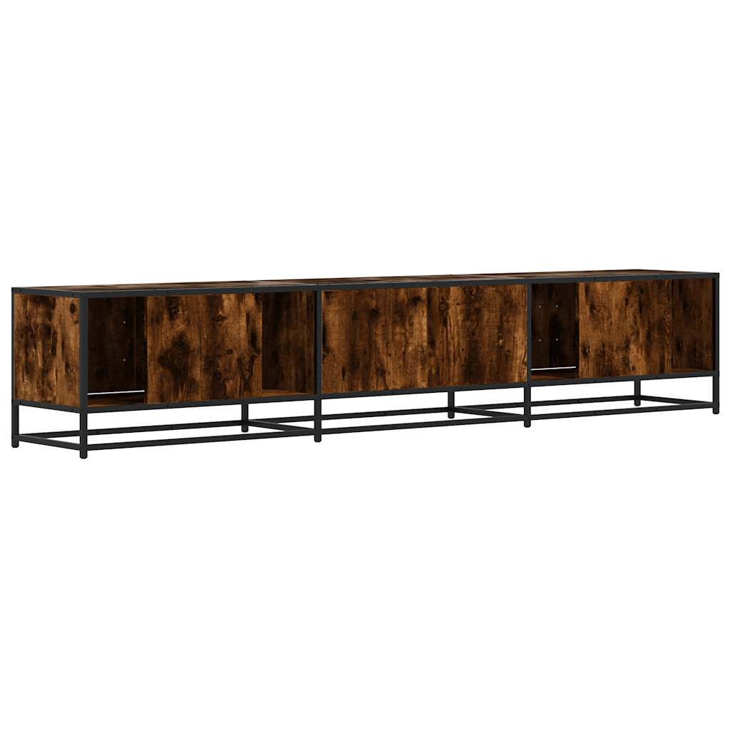 Industrial Wooden 82 Inch TV Tele Stand Unit Cabinet With Doors & Open Storage Shelf