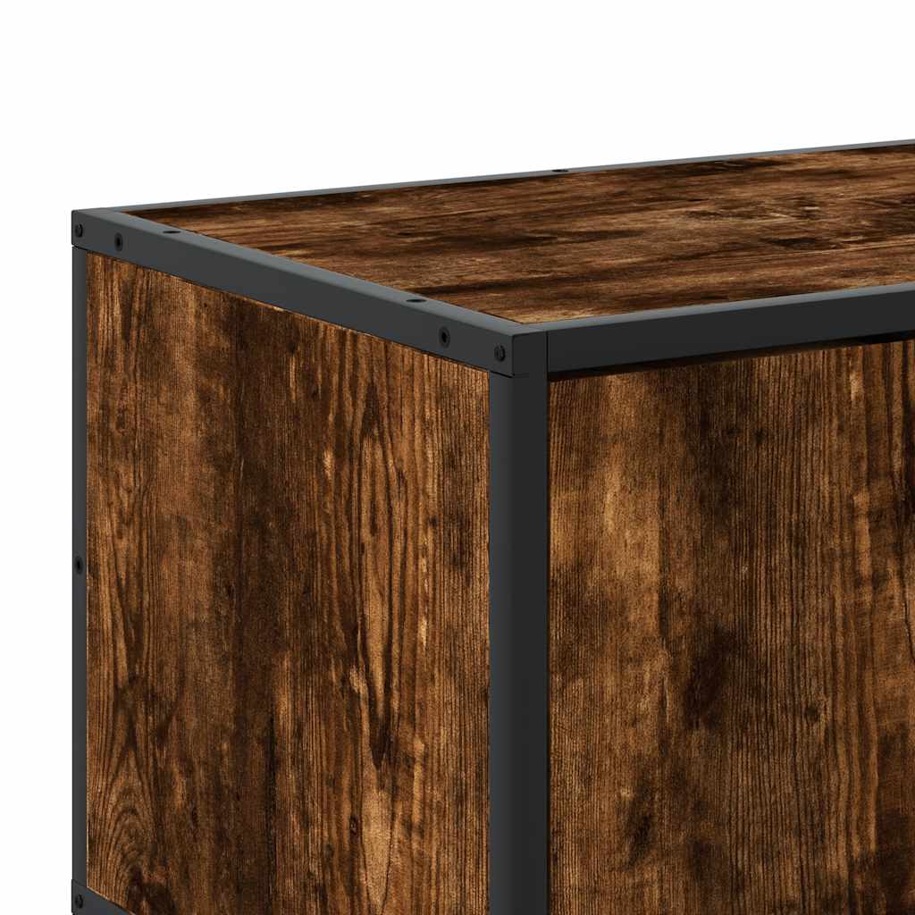 Industrial Wooden 82 Inch TV Tele Stand Unit Cabinet With Doors & Open Storage Shelf