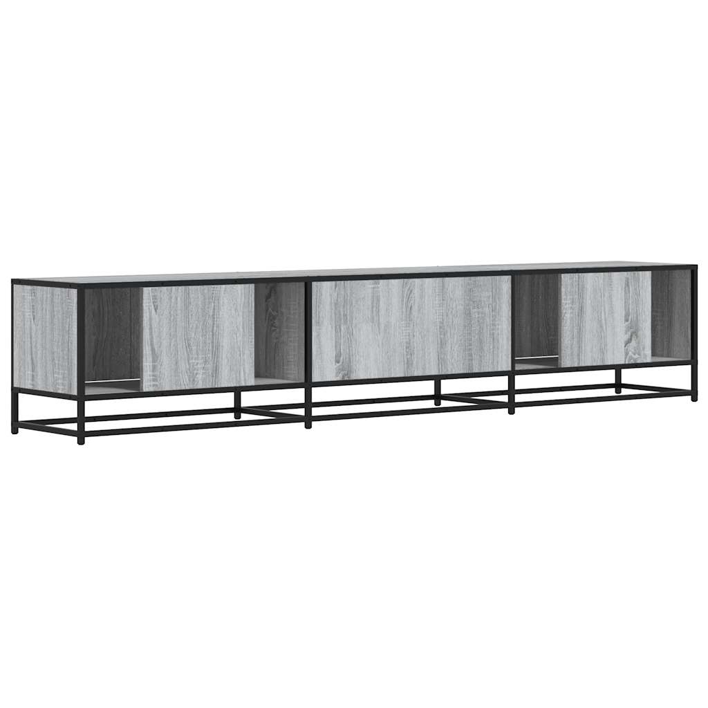 Industrial Wooden 82 Inch TV Tele Stand Unit Cabinet With Doors & Open Storage Shelf