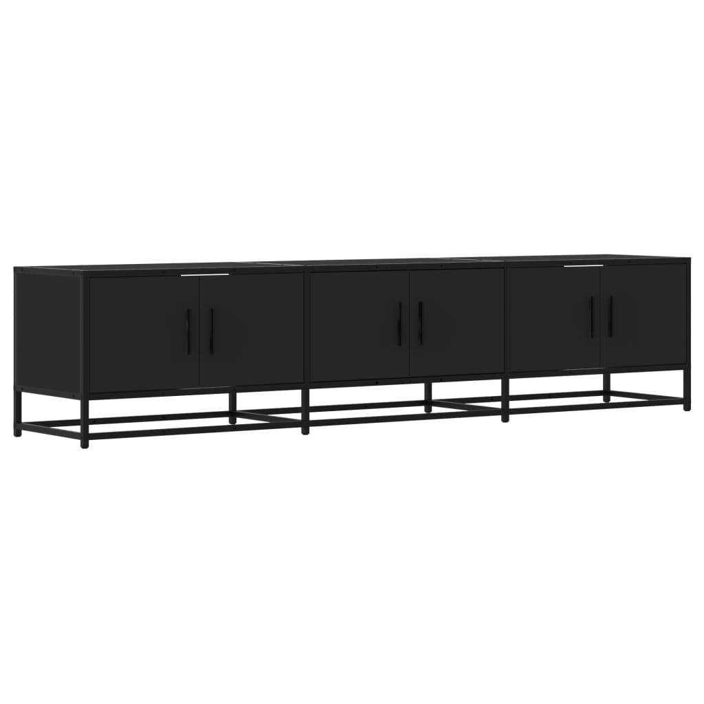 Industrial Wooden 70 Inch TV Tele Stand Unit Cabinet With 6 Doors Storage Compartments