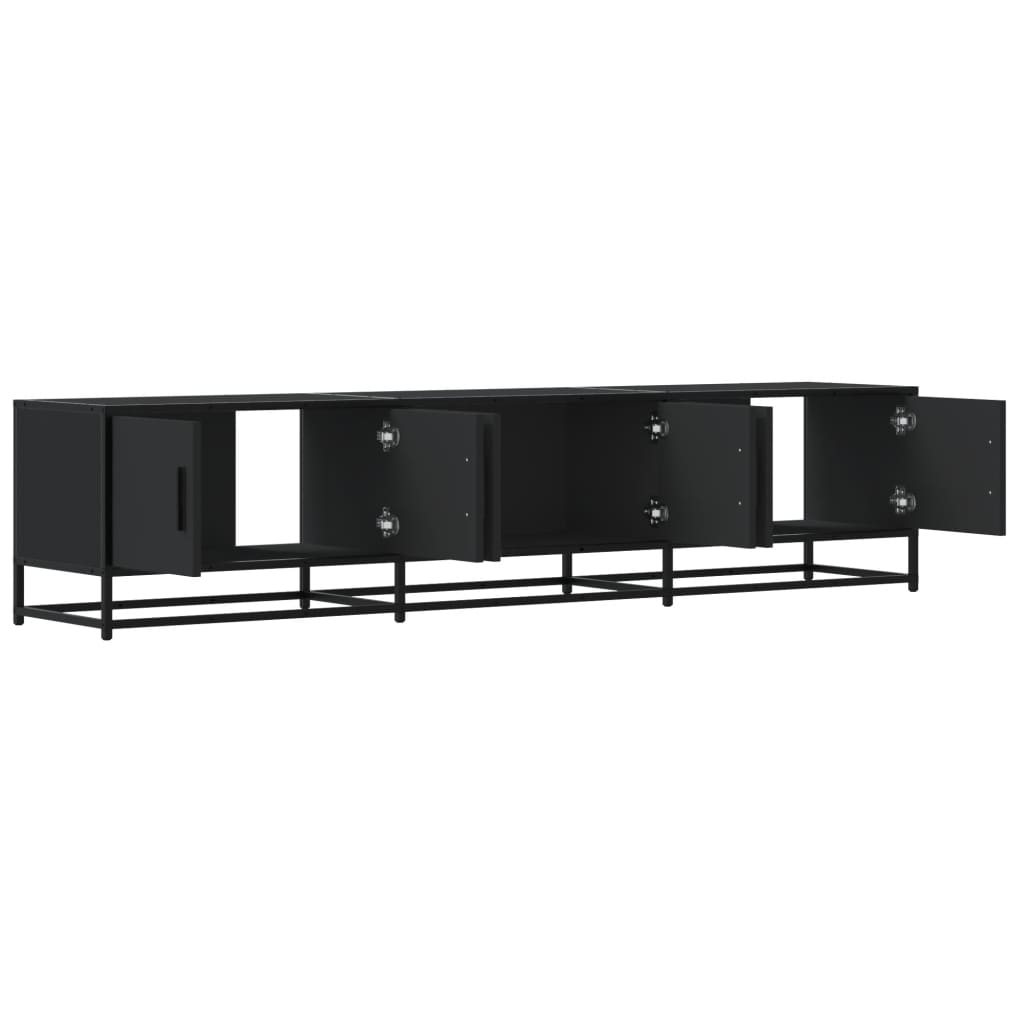 Industrial Wooden 70 Inch TV Tele Stand Unit Cabinet With 6 Doors Storage Compartments