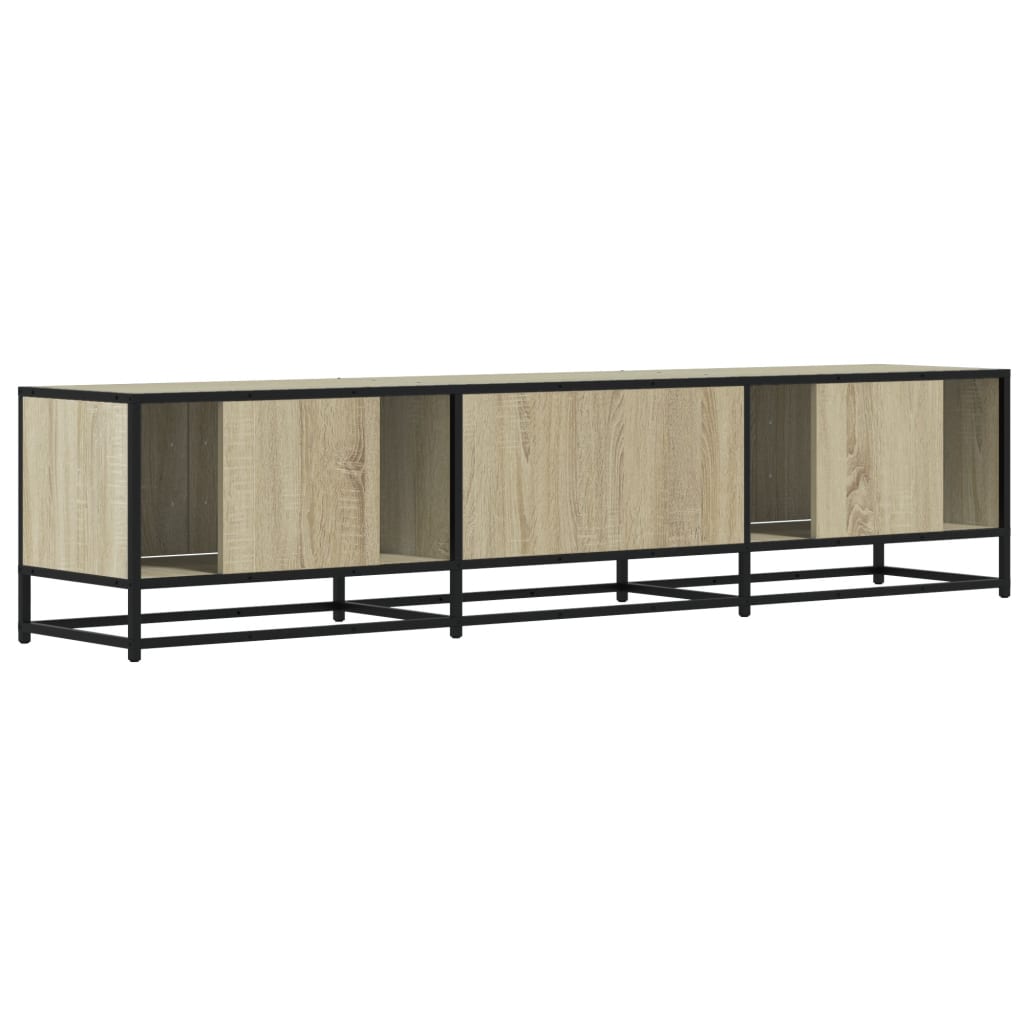 Industrial Wooden 70 Inch TV Tele Stand Unit Cabinet With 6 Doors Storage Compartments
