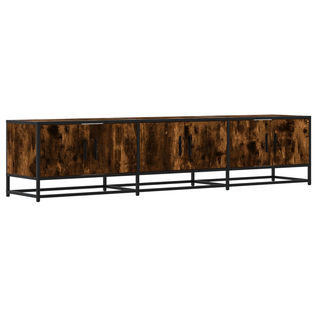 Industrial Wooden 70 Inch TV Tele Stand Unit Cabinet With 6 Doors Storage Compartments