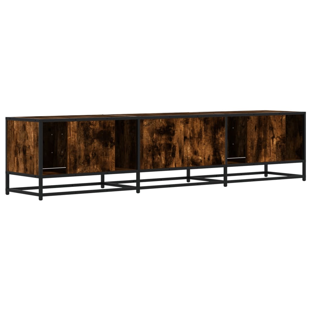 Industrial Wooden 70 Inch TV Tele Stand Unit Cabinet With 6 Doors Storage Compartments