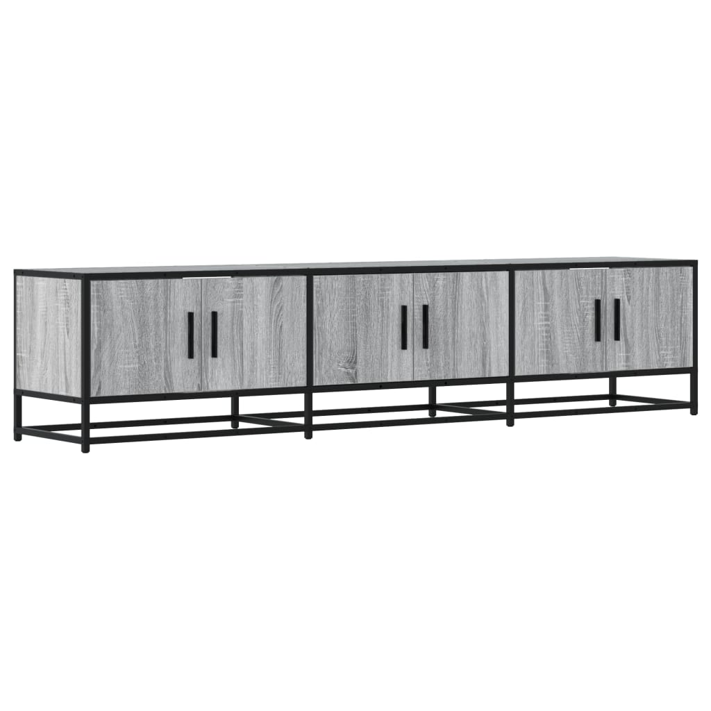 Industrial Wooden 70 Inch TV Tele Stand Unit Cabinet With 6 Doors Storage Compartments