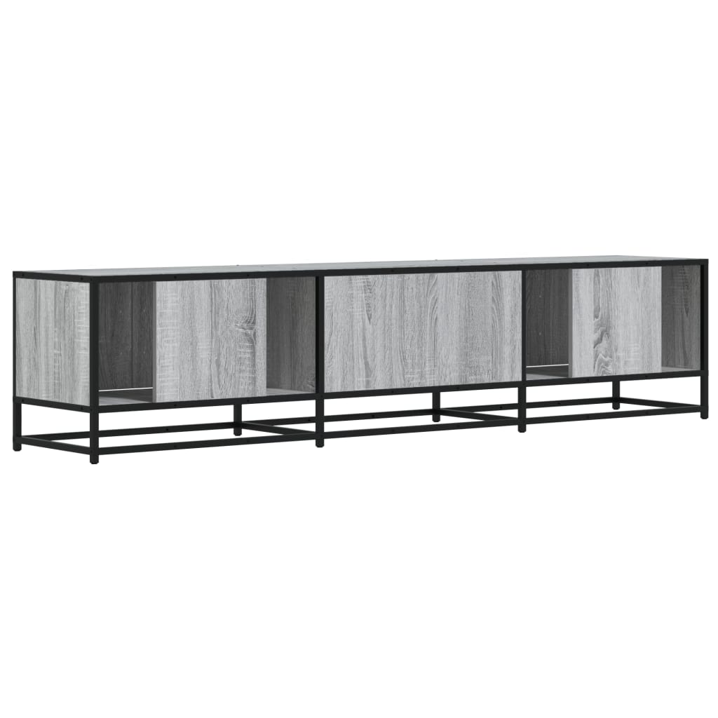 Industrial Wooden 70 Inch TV Tele Stand Unit Cabinet With 6 Doors Storage Compartments