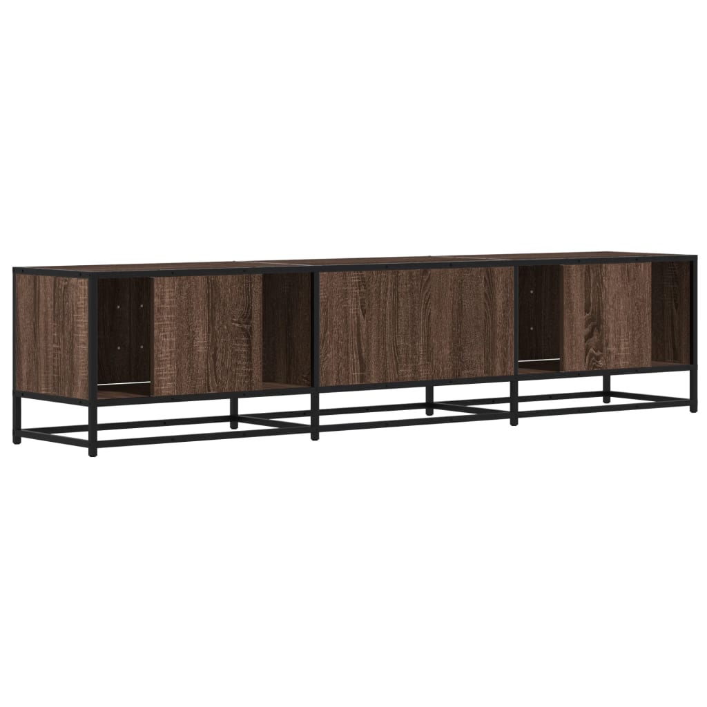 Industrial Wooden 70 Inch TV Tele Stand Unit Cabinet With 6 Doors Storage Compartments