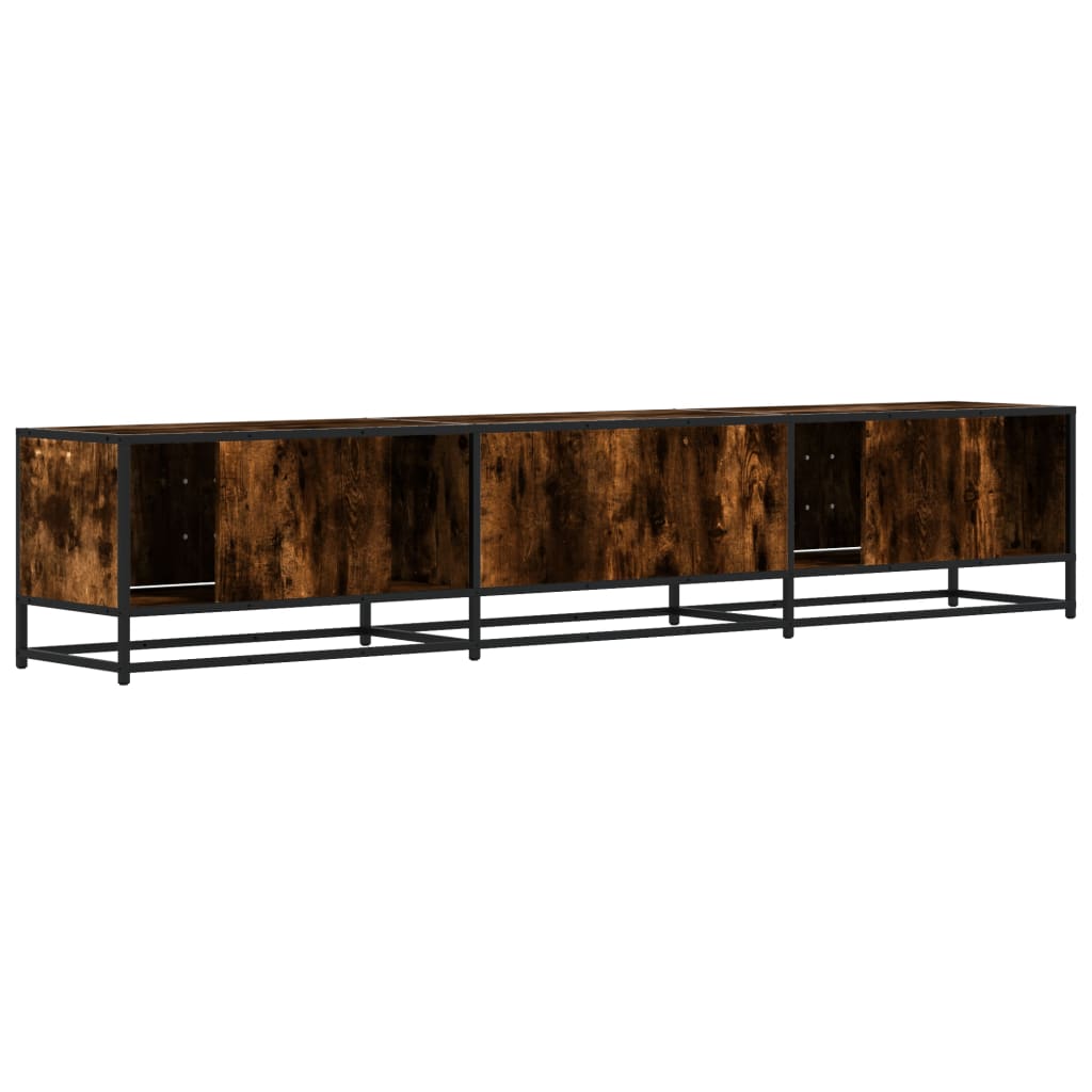 Industrial Wooden 82 Inch TV Tele Stand Unit Cabinet With 6 Doors Storage Compartments