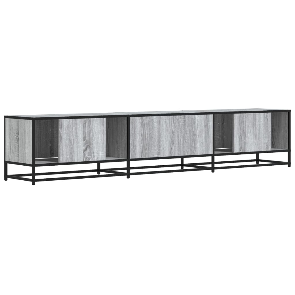 Industrial Wooden 82 Inch TV Tele Stand Unit Cabinet With 6 Doors Storage Compartments