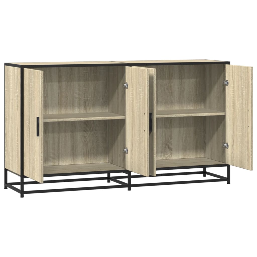 Sideboard Sonoma Oak 134x35x76 cm Engineered Wood