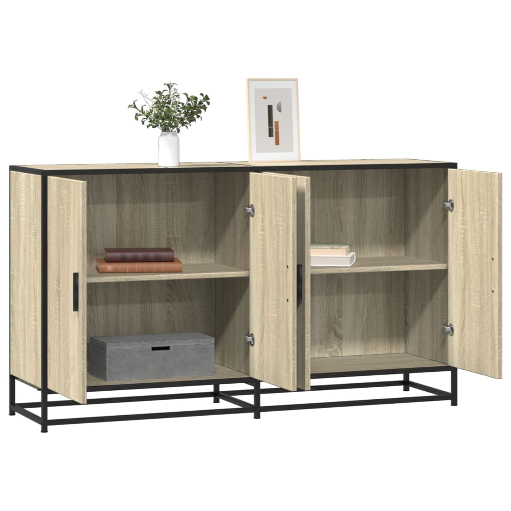 Sideboard Sonoma Oak 134x35x76 cm Engineered Wood