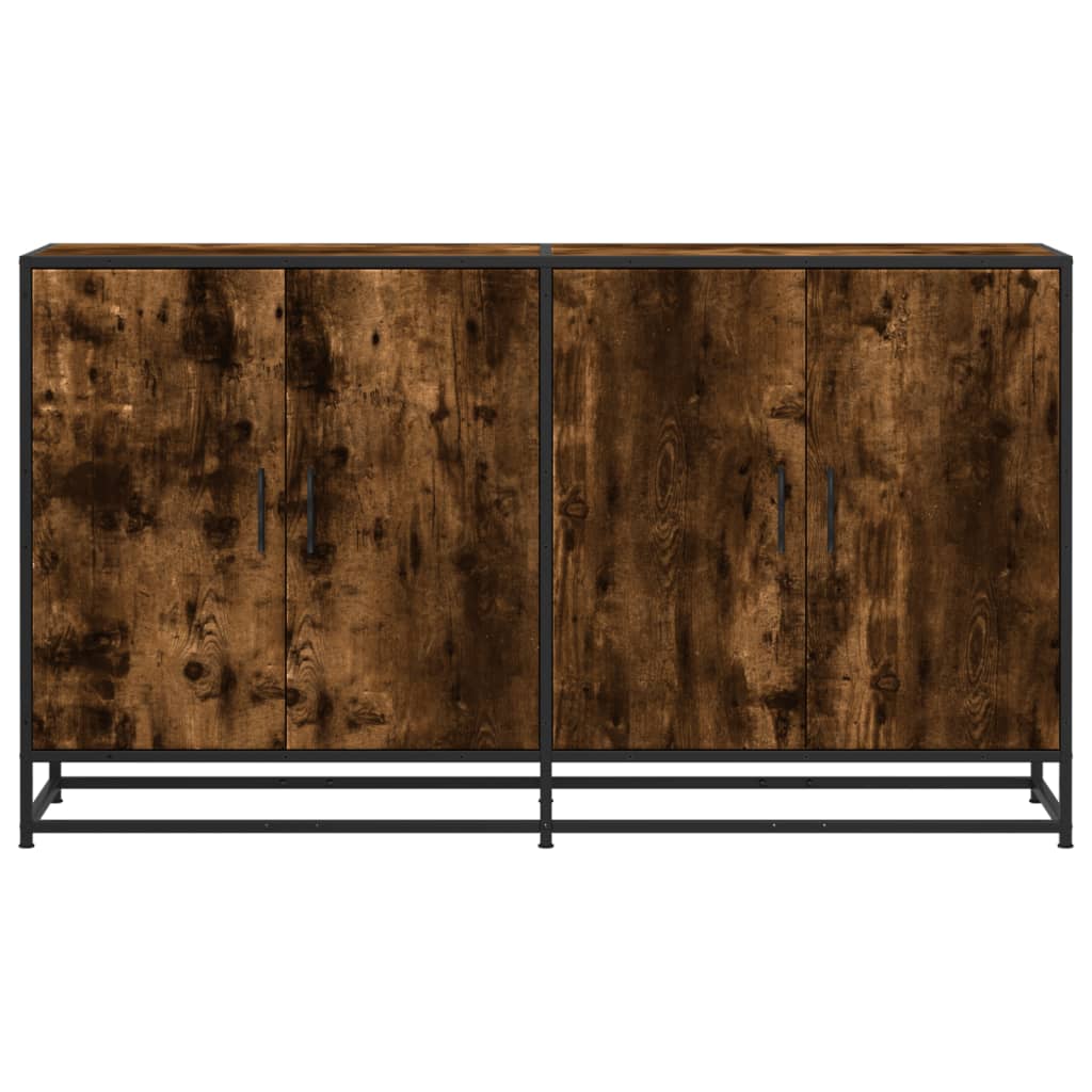 Sideboard Smoked Oak 134x35x76 cm Engineered Wood