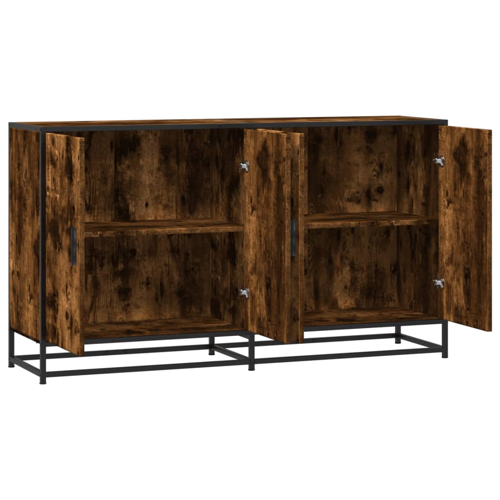 Sideboard Smoked Oak 134x35x76 cm Engineered Wood