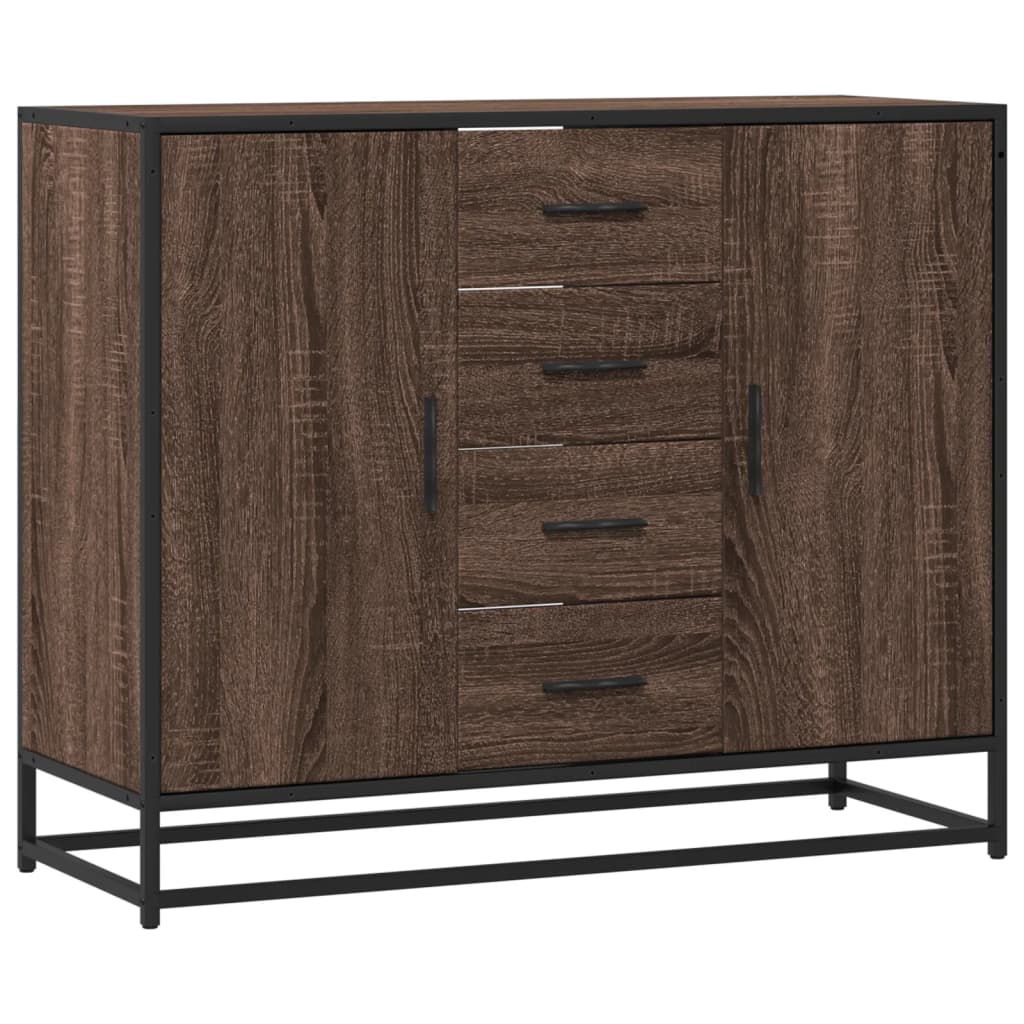 Sideboard Brown Oak 92x35x76 cm Engineered Wood
