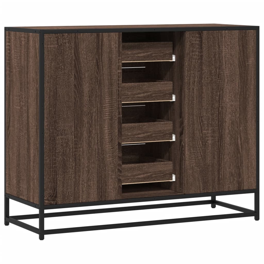 Sideboard Brown Oak 92x35x76 cm Engineered Wood