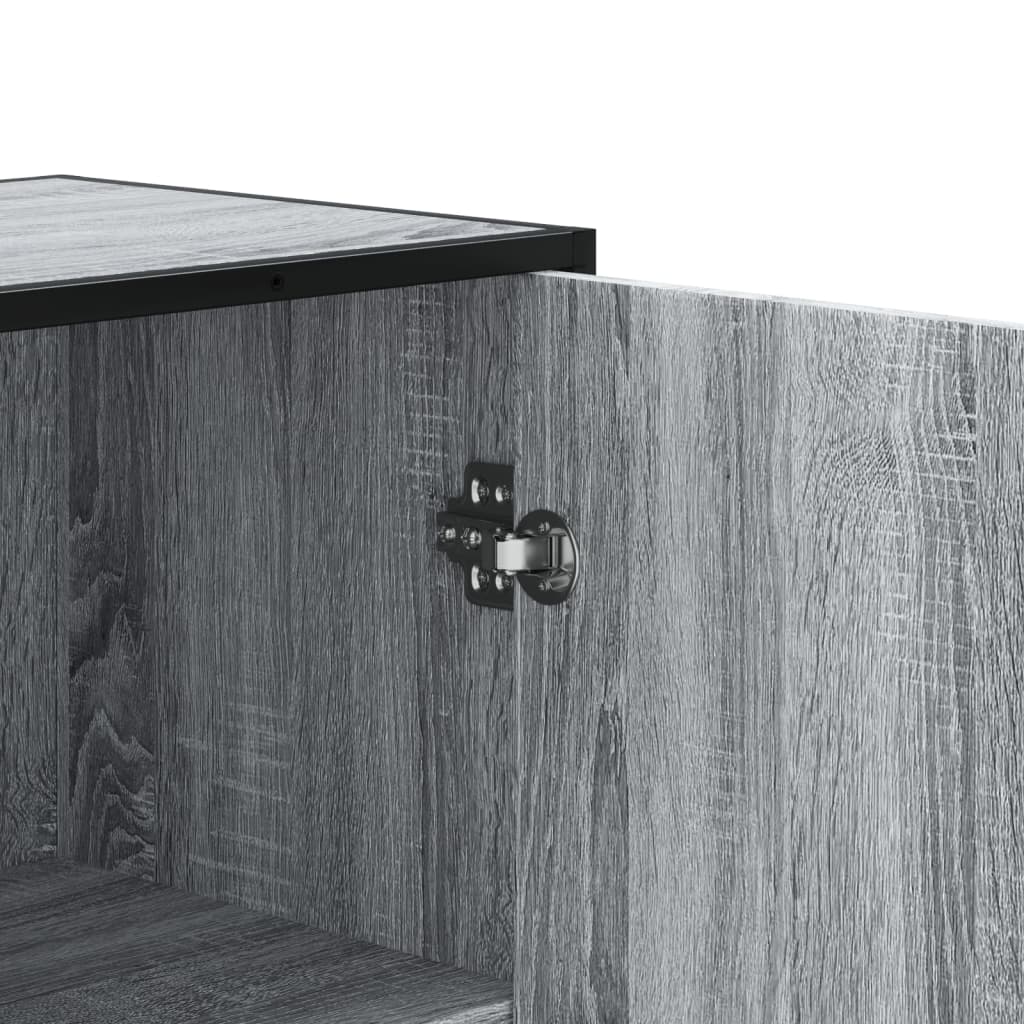 Highboard Grey Sonoma 68x35x139 cm Engineered Wood