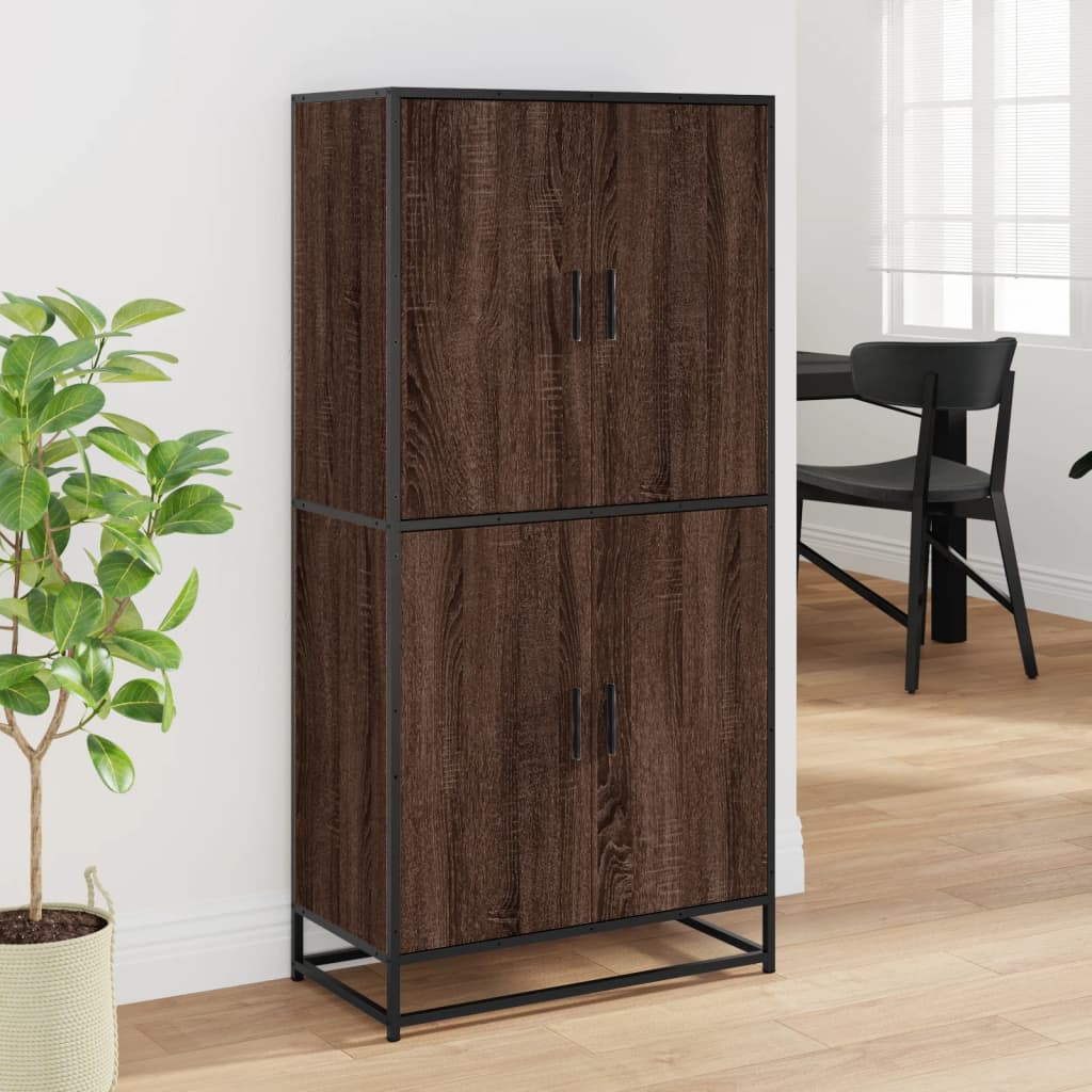Highboard Brown Oak 68x35x139 cm Engineered Wood
