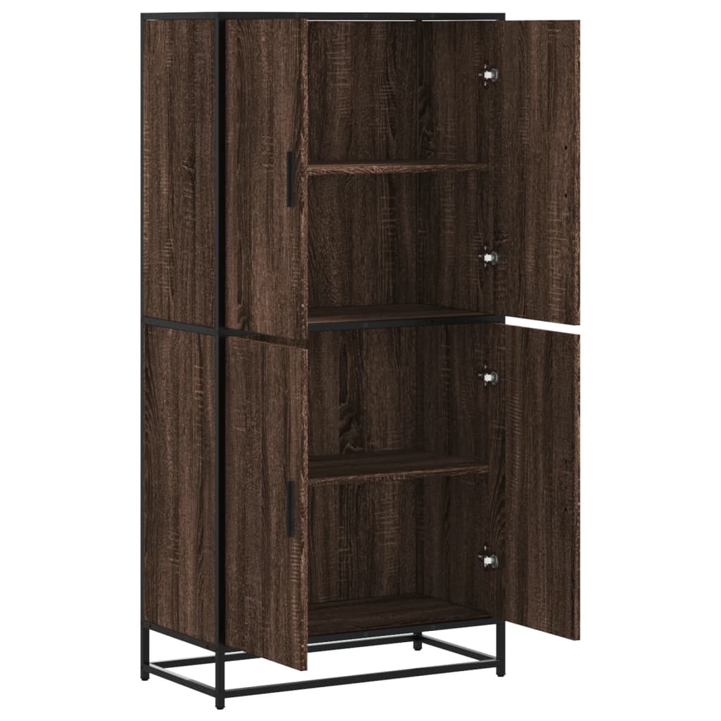 Highboard Brown Oak 68x35x139 cm Engineered Wood