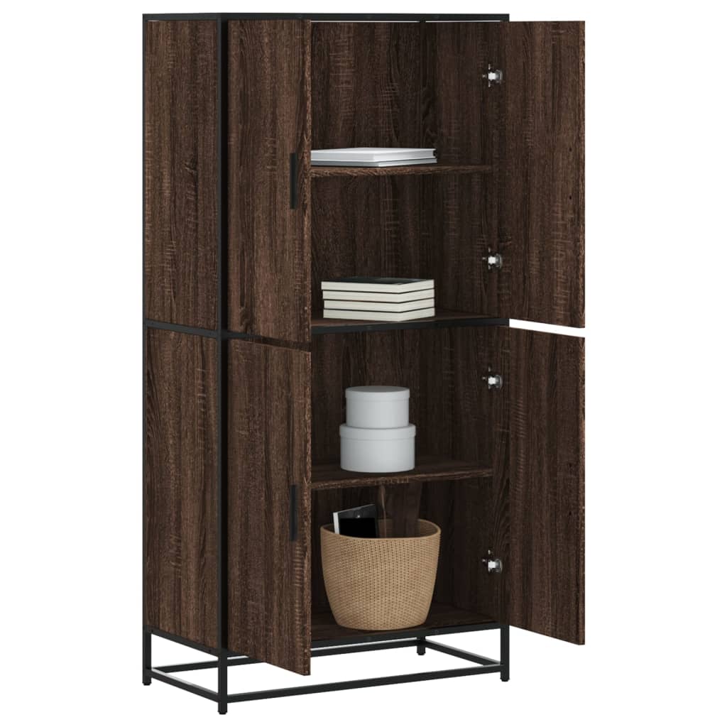 Highboard Brown Oak 68x35x139 cm Engineered Wood