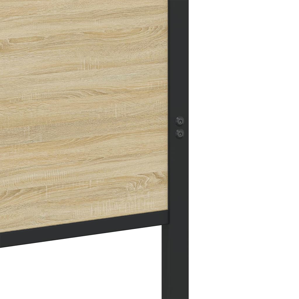 Metal Bed Frame without Mattress Sonoma Oak 180x200 cm Super King