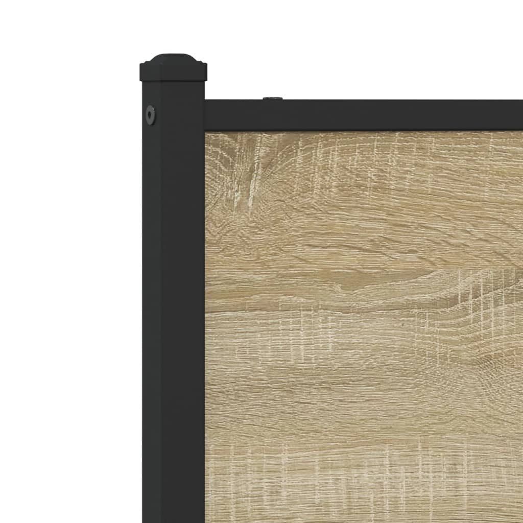 Metal Bed Frame without Mattress Sonoma Oak 180x200 cm Super King