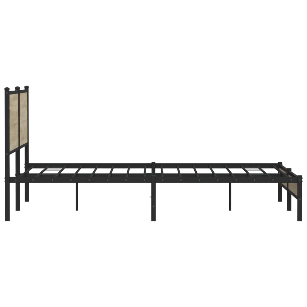 Metal Bed Frame without Mattress Sonoma Oak 183x213 cm