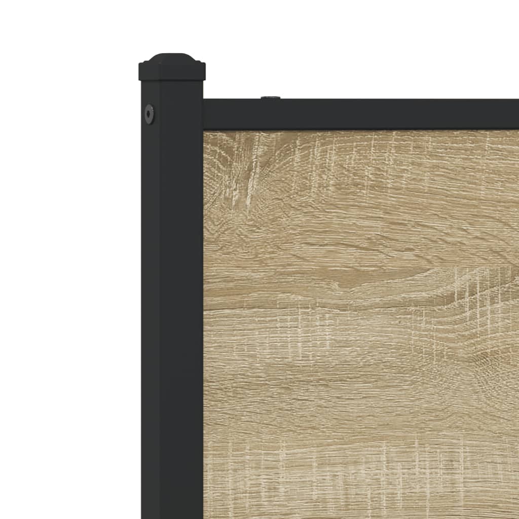 Metal Bed Frame without Mattress Sonoma Oak 183x213 cm