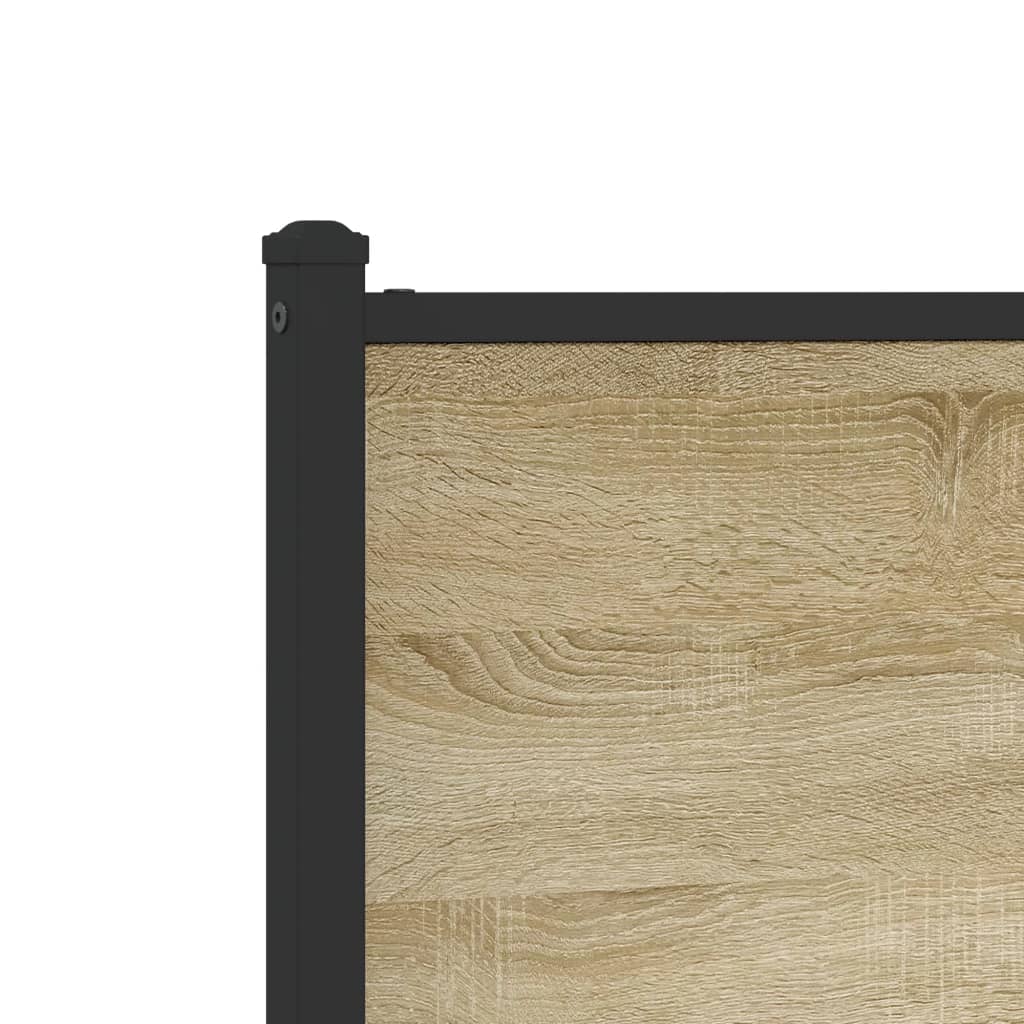 Metal Bed Frame without Mattress Sonoma Oak 150x200 cm King Size