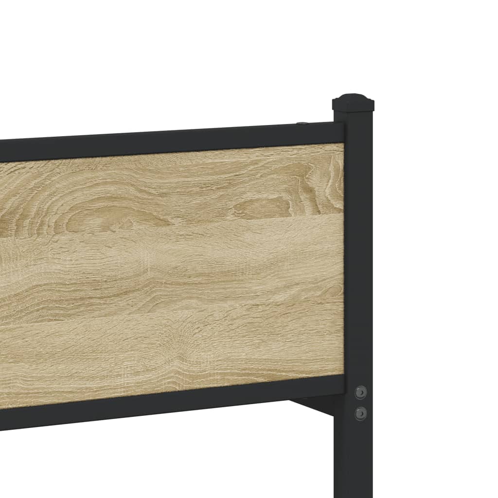 Metal Bed Frame without Mattress Sonoma Oak 150x200 cm King Size