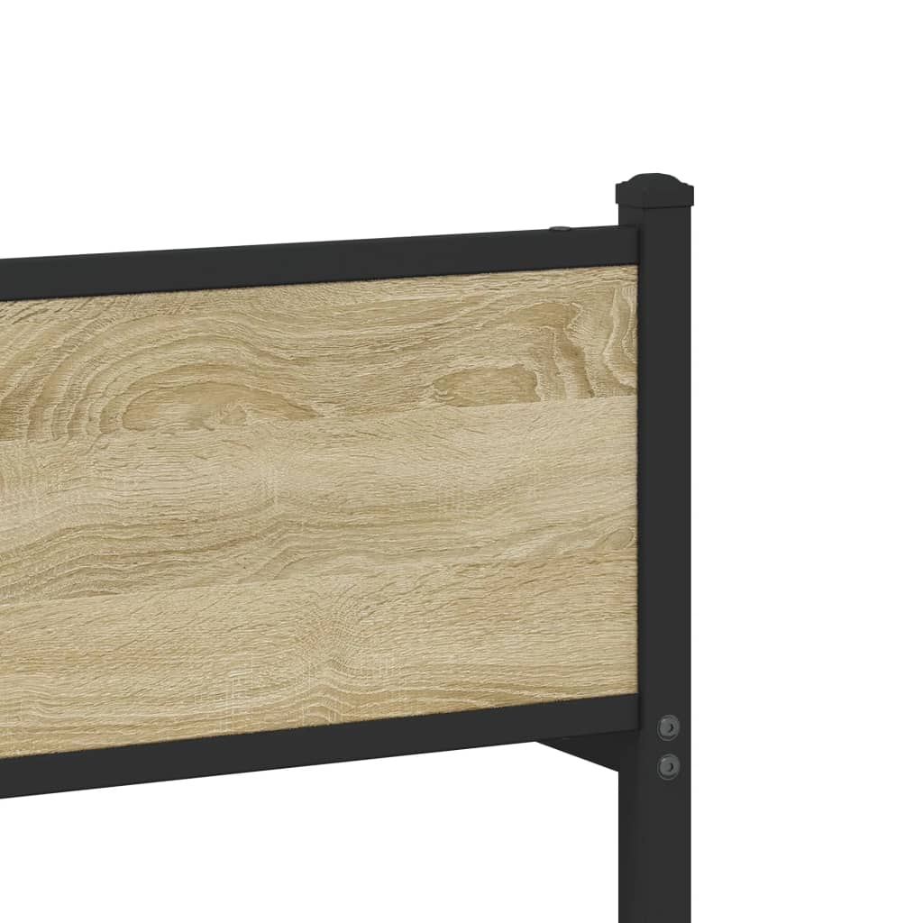 Metal Bed Frame without Mattress Sonoma Oak 160x200 cm