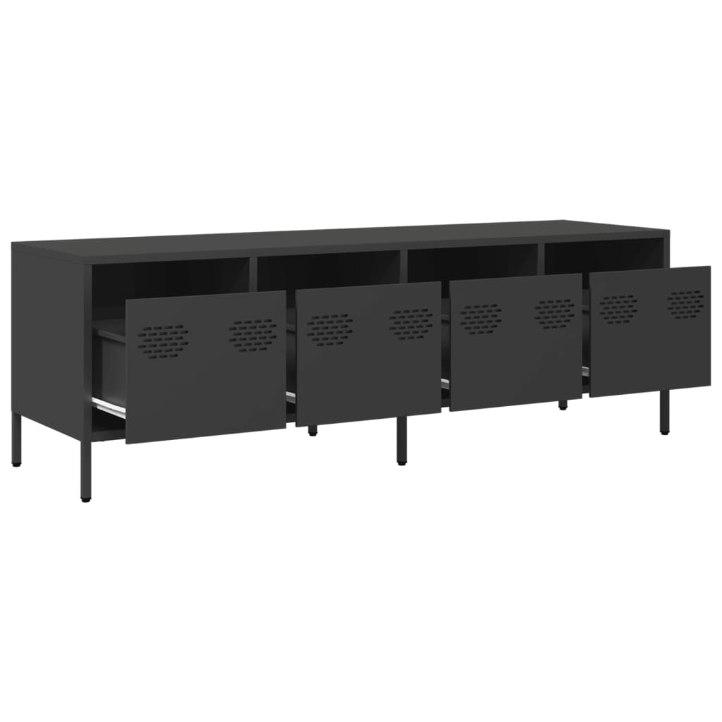 Industrial Steel 53 Inch TV Tele Stand Unit Cabinet With 4 Storage Drawers