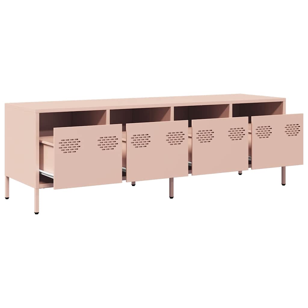 Industrial Steel 53 Inch TV Tele Stand Unit Cabinet With 4 Storage Drawers