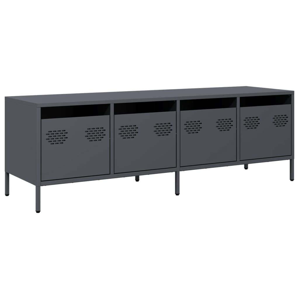 Industrial Steel 53 Inch TV Tele Stand Unit Cabinet With 4 Storage Drawers