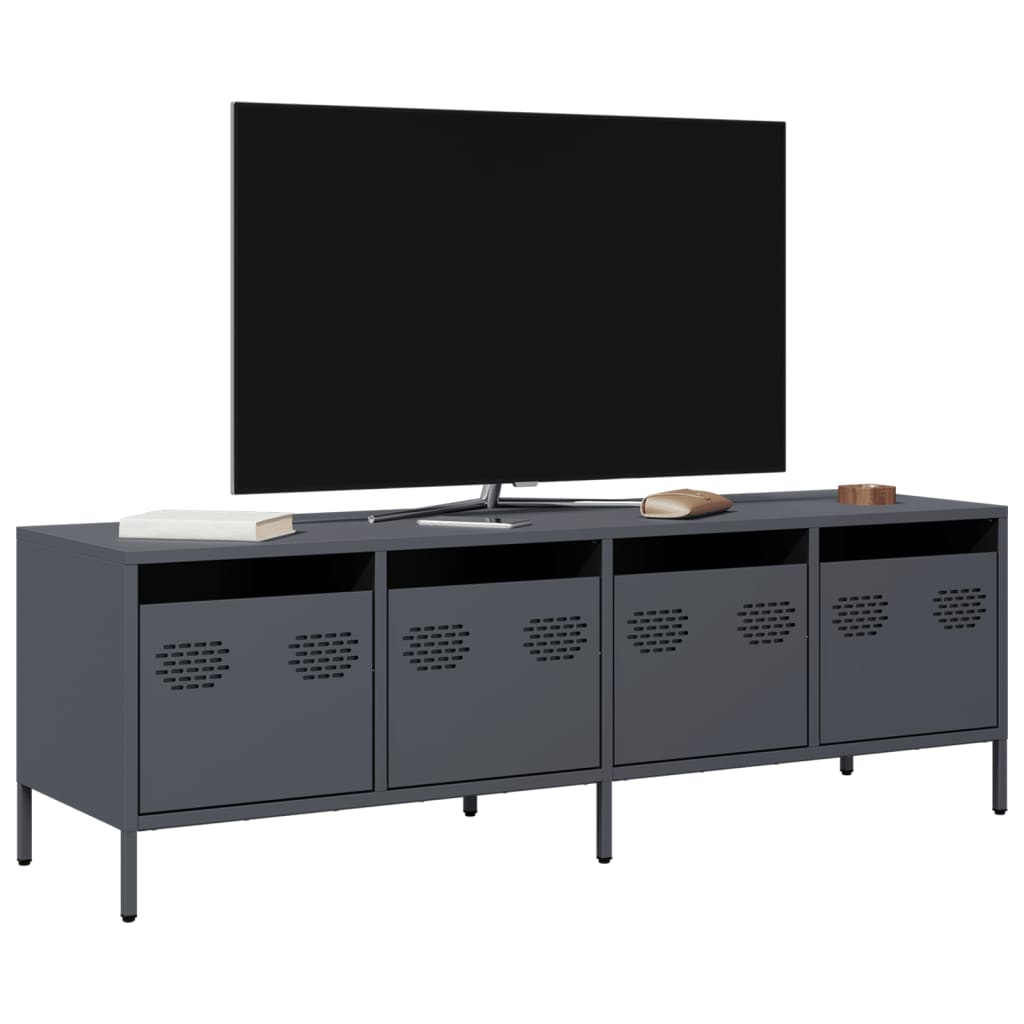 Industrial Steel 53 Inch TV Tele Stand Unit Cabinet With 4 Storage Drawers