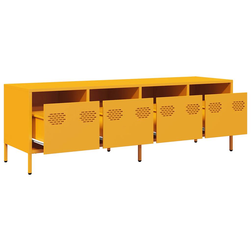 Industrial Steel 53 Inch TV Tele Stand Unit Cabinet With 4 Storage Drawers