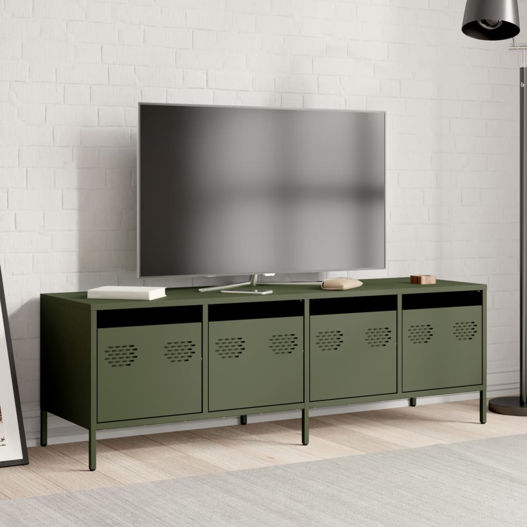 Industrial Steel 53 Inch TV Tele Stand Unit Cabinet With 4 Storage Drawers