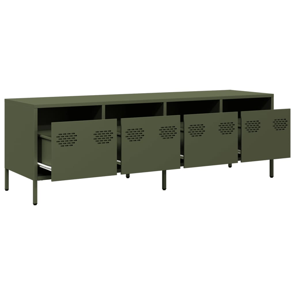 Industrial Steel 53 Inch TV Tele Stand Unit Cabinet With 4 Storage Drawers
