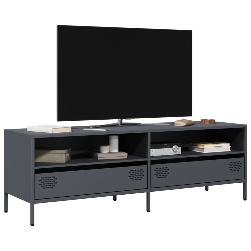 Industrial Steel 53 Inch TV Tele Stand Unit Cabinet With 2 Compartments & 2 Drawers