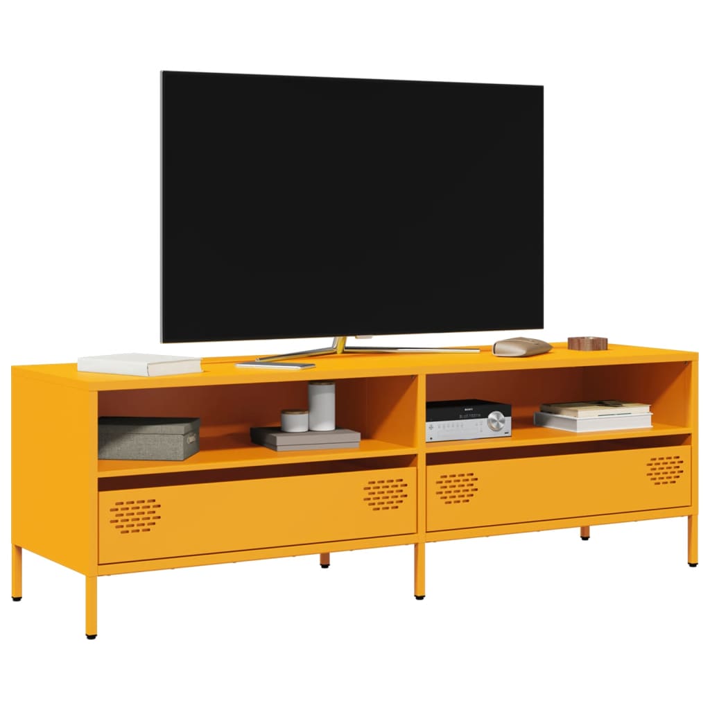 Industrial Steel 53 Inch TV Tele Stand Unit Cabinet With 2 Compartments & 2 Drawers