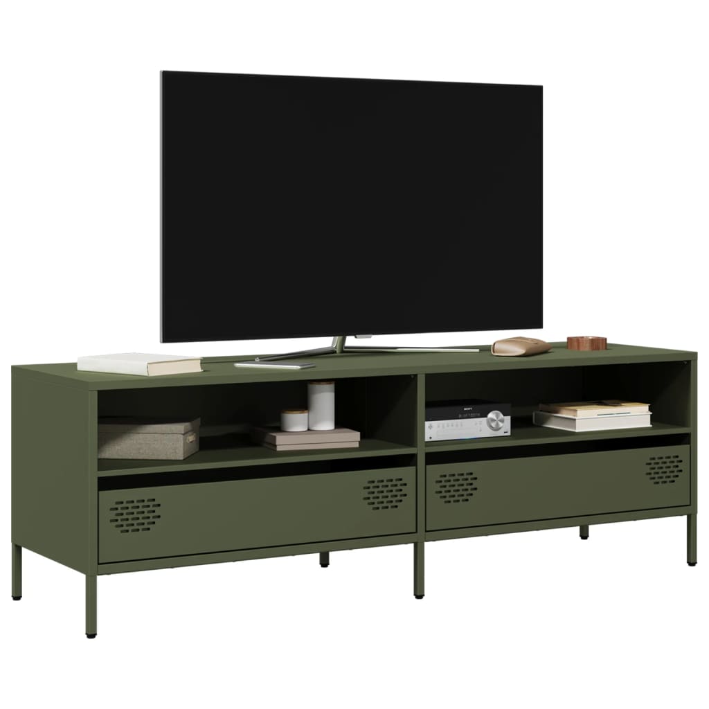 Industrial Steel 53 Inch TV Tele Stand Unit Cabinet With 2 Compartments & 2 Drawers