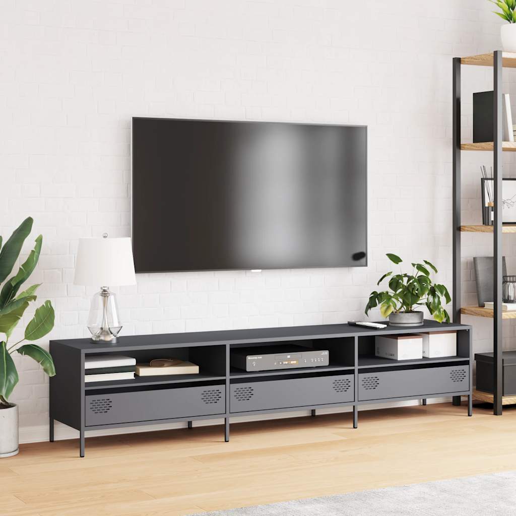 Industrial Steel 80 Inch TV Tele Stand Unit Cabinet With 3 Compartments & 3 Drawers
