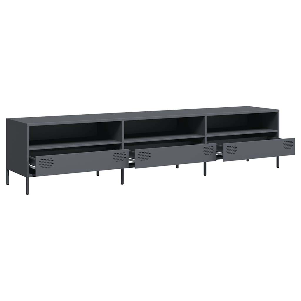 Industrial Steel 80 Inch TV Tele Stand Unit Cabinet With 3 Compartments & 3 Drawers
