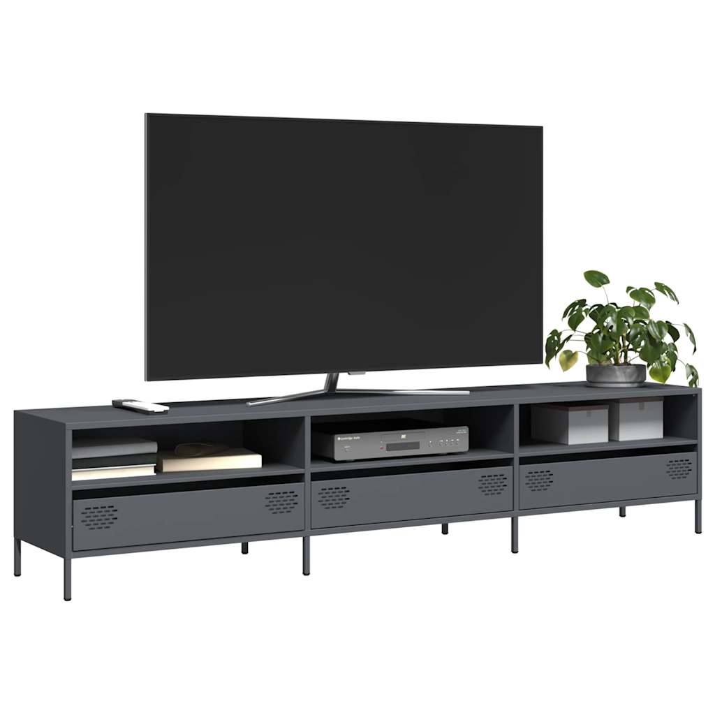 Industrial Steel 80 Inch TV Tele Stand Unit Cabinet With 3 Compartments & 3 Drawers