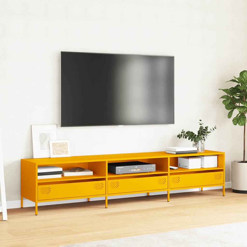 Industrial Steel 80 Inch TV Tele Stand Unit Cabinet With 3 Compartments & 3 Drawers