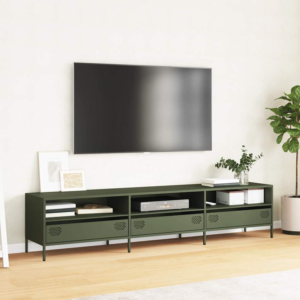 Industrial Steel 80 Inch TV Tele Stand Unit Cabinet With 3 Compartments & 3 Drawers