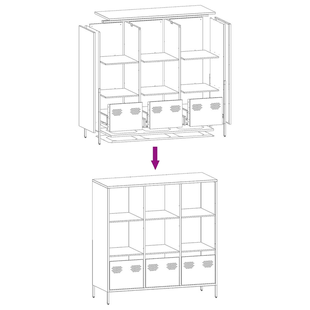 Highboard White 101.5x39x103.5 cm Steel