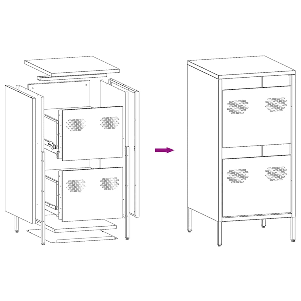 Sideboard Pink 35x39x73.5 cm Cold-rolled Steel